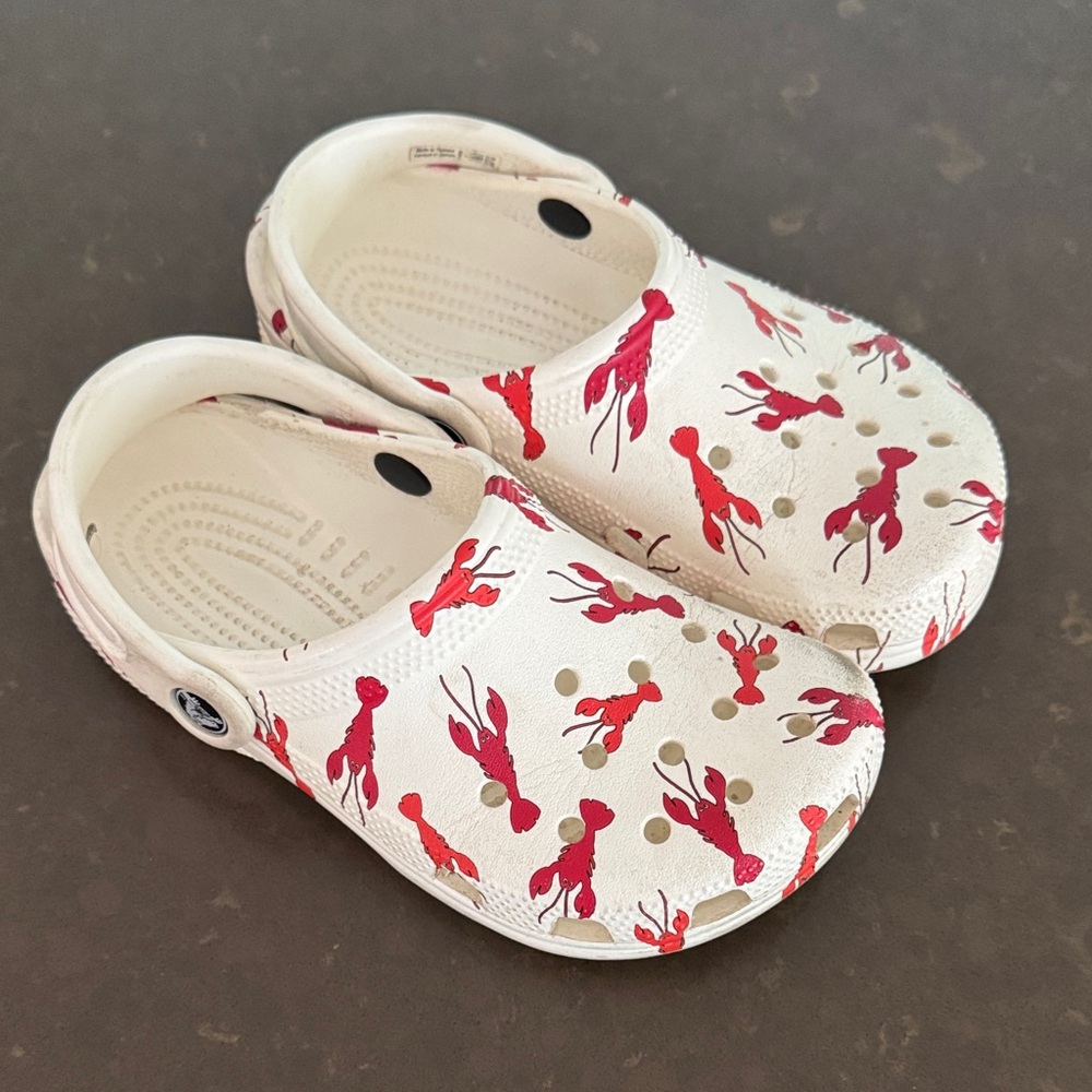 CROCS Kids White and Pink Water Shoes